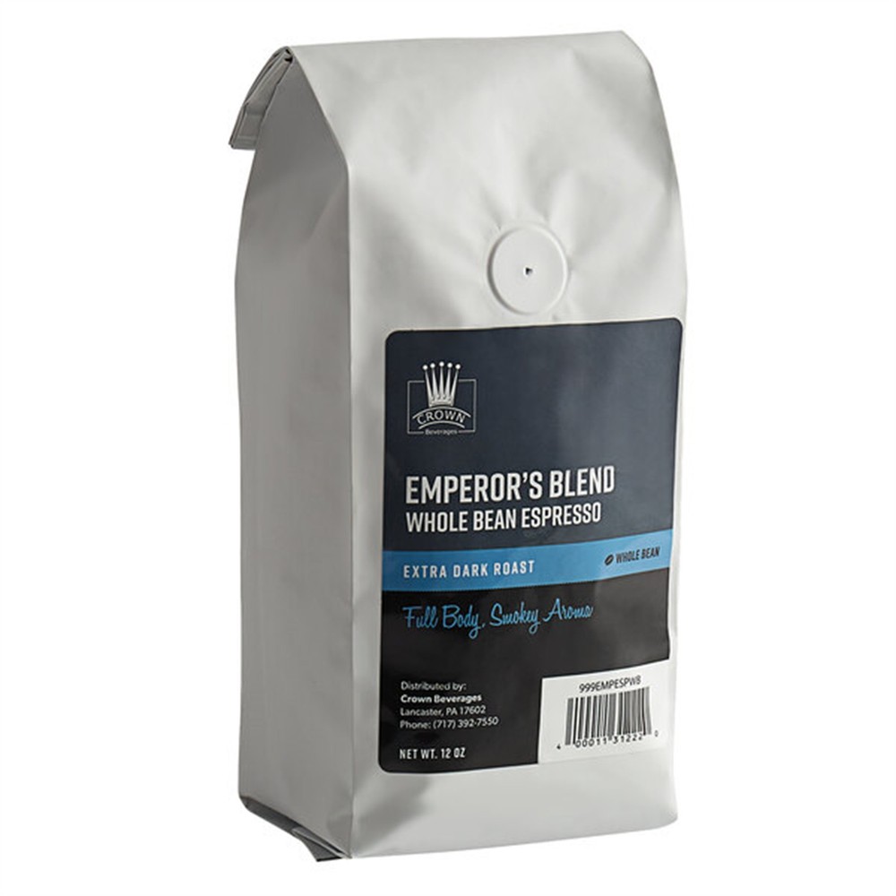 Crown Beverages Emperor’s Blend Whole Bean Espresso 12 oz. – 6/Pieces