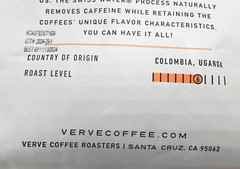 VERVE Coffee Roasters VANCOUVER Blend DECAF Medium Roast Whole Bean 12 oz