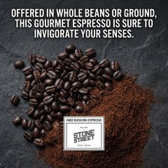 Knee Buckling Espresso Coffee, Ground, High Caffeine Blend, Dark Roast, 1 LB