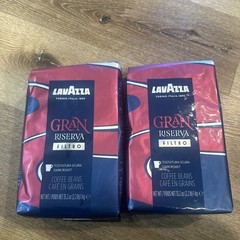 Lavazza Gran Riserva Filtro Whole Bean Coffee Dark Roast 2.2LB Bag, 2pk