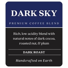 Dark Sky Blend, Dark Roast Coffee, Whole Bean, 5 Lb