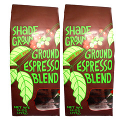 2 X Trader Joe’s Shade Grown Espresso Blend *Ground Dark Roast 14 oz
