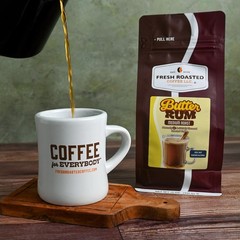 Butter Rum Flavored Whole Bean Coffee Medium Roast Kosher 12 oz Premium Brew