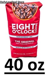 Eight O’Clock Medium Roast Whole Bean Coffee, The Original, 40 oz