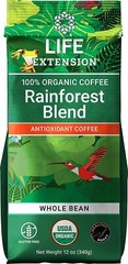 Life Extension Rainforest Blend Whole Bean Coffee Organic 12 Ounces 2 Pack