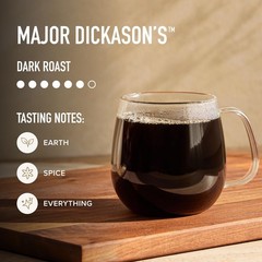 Dark Roast Arabica Coffee Beans Whole Bean Major Dickason’s Blend 10.5oz