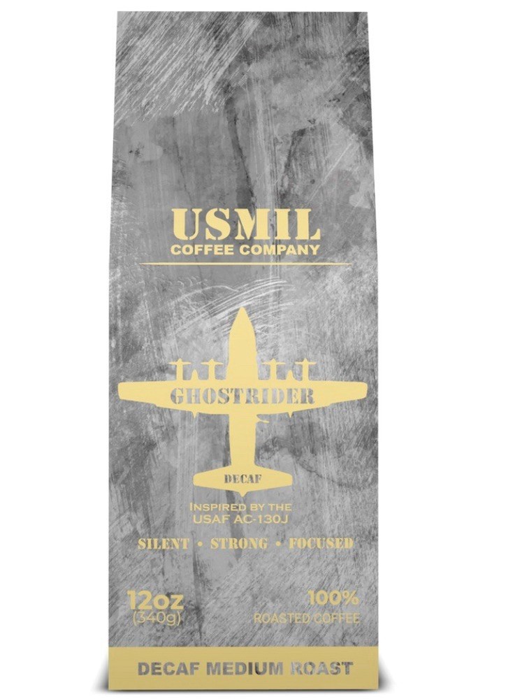 Ghostrider Decaf – Whole Bean 12oz Medium Roast USMIL Coffee
