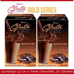 Glutalipo 12-in-1 Gold Series Dark Chocolate, 20 Sachets – Fresh Stock!