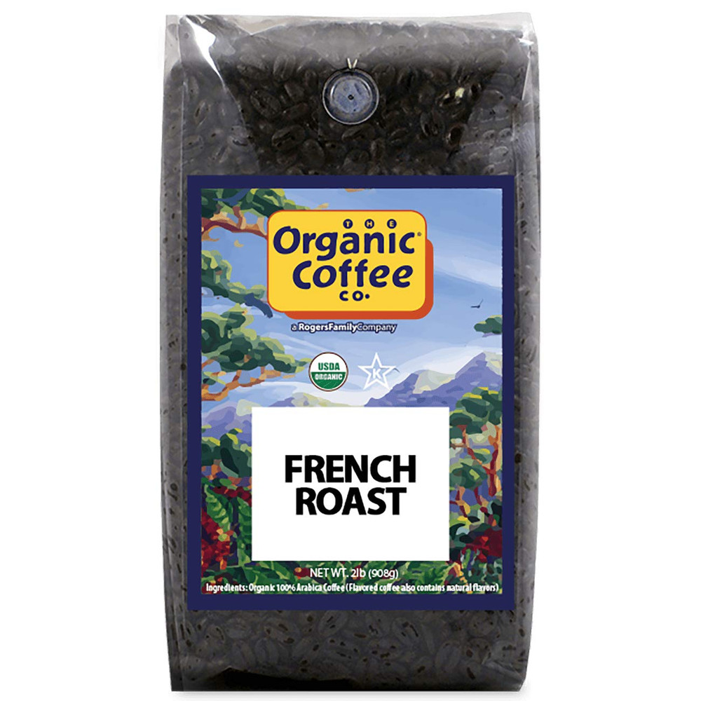 Organic Coffee Co. French Roast Whole Bean Coffee 2LB (32 Ounce) Dark Roast USDA