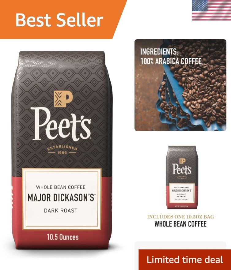 Indulge in Major Dickason’s Blend – Dark Roast Whole Bean Coffee, 10.5 Oz
