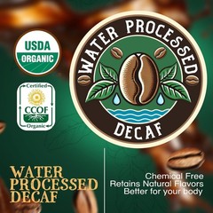 The Bean Organic Coffee Company Water Processed DECAF Le Bean, Dark French Ro…