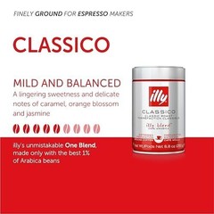 Illy Classico Ground Espresso Coffee, Medium Roast, Classic Roast With Notes
