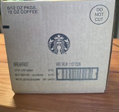 Starbucks Breakfast Blend Whole Bean Coffee Beans Medium Roast 6 Pack 72 oz