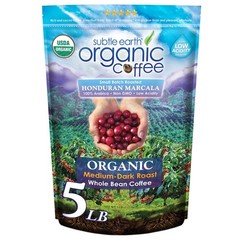 5LB Subtle Earth Organic Coffee – Medium Dark 80 Ounce (Pack of 1), Basic