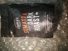 Coopers Cask Cofee Sumatra Organic Dark Roast 12 Oz