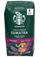 Starbucks Sumatra Dark Roast Whole Bean Coffee 12 oz