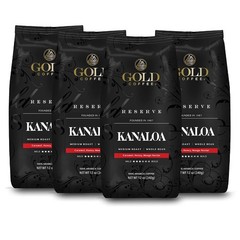 Gold Coffee Co. Kanaloa Premium House Blend Medium Roast Whole Bean 100% Arabica