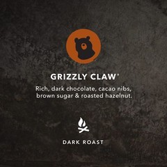Coffee Grizzly Claw Dark Roast Whole Bean 10 Oz Certified Organic Fairtrade Kosh