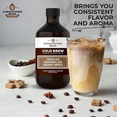 Christopher Bean Chocolate Marshmallow Graham Smores Cold Brew Coffee Bottle