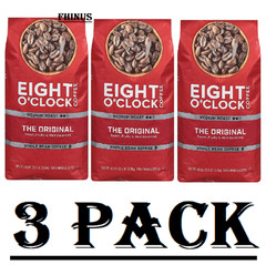 3Pck Eight O’Clock The Original 100% Whole Bean Coffee Medium Roast Kosher 40 Oz