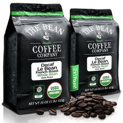 The Bean Organic Coffee Company Water Processed DECAF Le Bean, Dark French Ro…