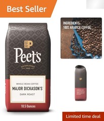 Peet’s Major Dickason’s Dark Roast Whole Bean Coffee – 10.5 Ounce Gift of Flavor