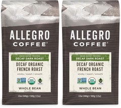 Decaf Organic French Roast Whole Bean Coffee 12 Ounce Pack