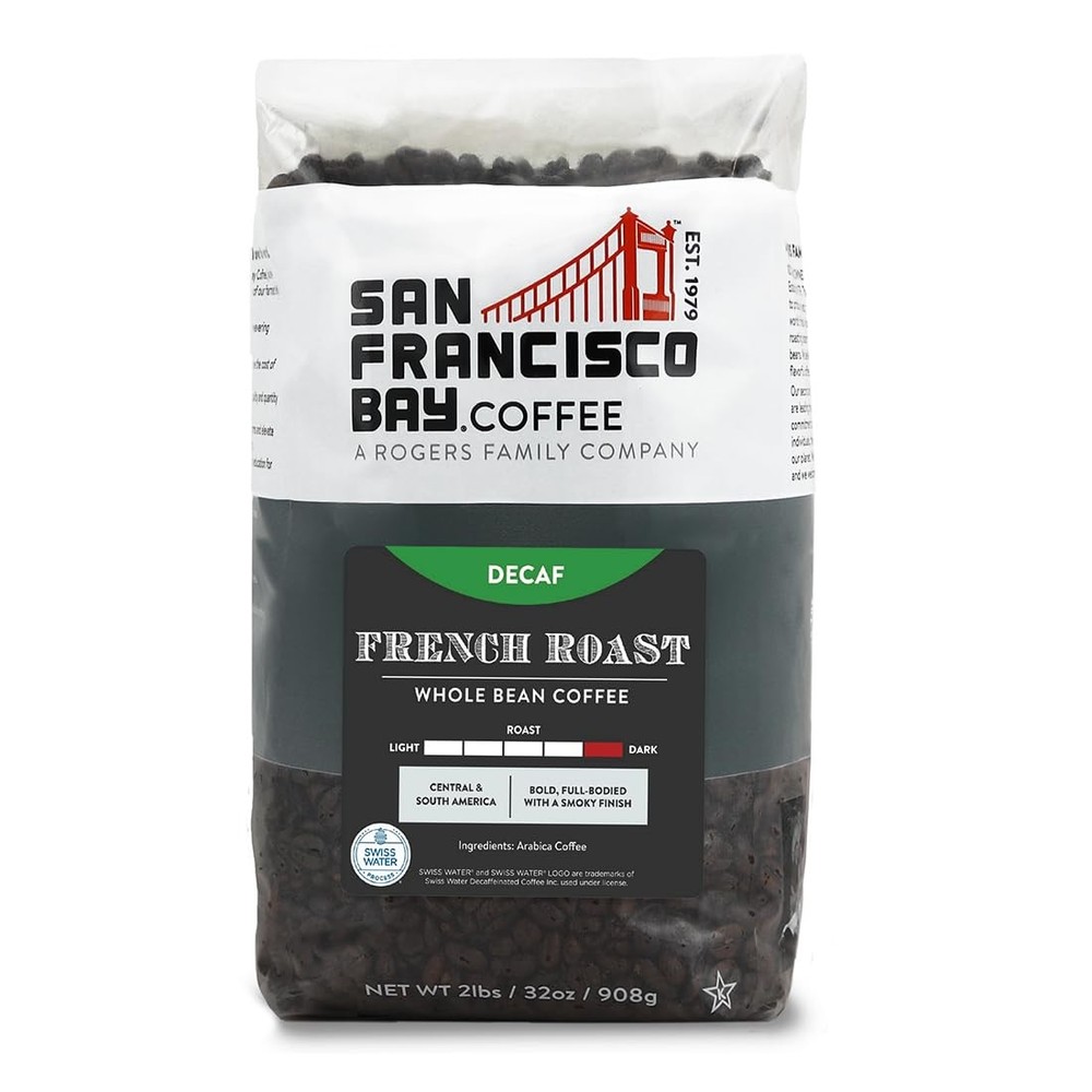 San Francisco Bay Whole Bean Coffee – DECAF French Roast (2lb Bag), Dark Roast,