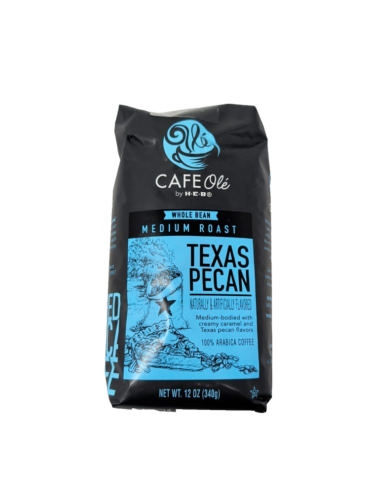 Cafe Ole By HEB Texas Pecan Whole Bean Coffee 12 Ounce Bag