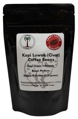 Kopi Luwak Coffee 4 Oz (113 grams) – Whole Bean – Medium Roast – 100% Pure