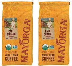 2 X Mayorga Café, USDA Organic, Dark Roast Whole Bean Coffee, 2lb Each, EXP 5/27
