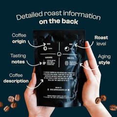 Bourbon Barrel Aged Coffee Set, Single Origin 4 Ounce (Pack of 3) Whole Bean