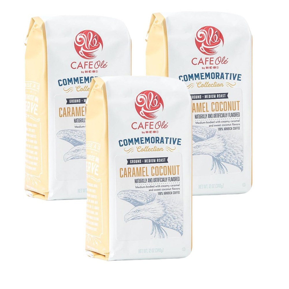 Cafe Ole Caramel Coconut Commemorative Collection Ground Coffee by HEB 12oz