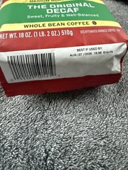 Eight O’Clock Decaf Coffee Whole Bean 18oz Medium Roast Fresh EXP 8/27/26