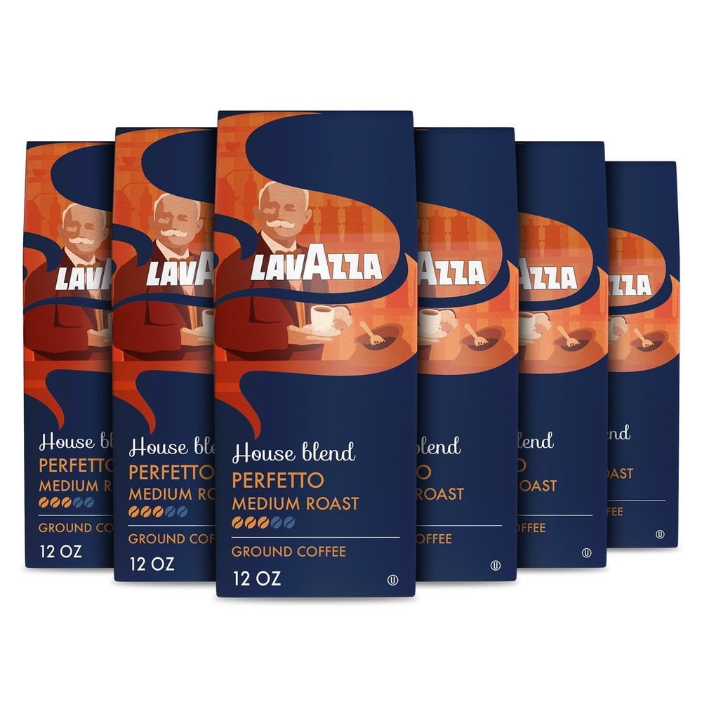 Lavazza House Blend Perfetto Ground Coffee 6 Bags of 12 Ounce (Pack 6)