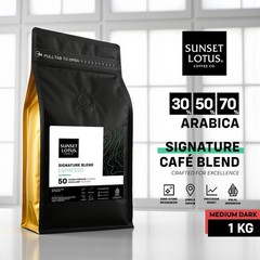 BEST NEW! Sunset Lotus Signature Blend Coffee 1kg – Arabica Robusta MTD Roast