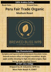 Roasted on Demand Coffee: Peru Fair Trade Organic