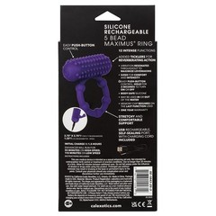 Adult Calexotics Silicone Rechargeable 5 Bead Maximus Ring Purple Penis Ring