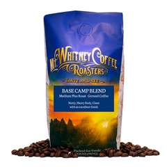 Mt. Whitney Coffee Roasters Base Camp Blend Medium Dark Roast, Low Acid, Ground,