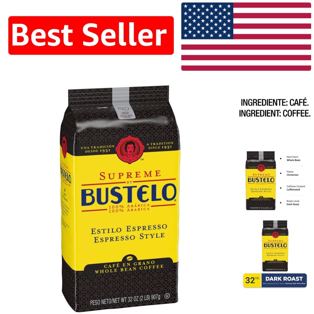 Supreme Bustelo Espresso Style Coffee 32 oz – Customizable Grinding for Flavor