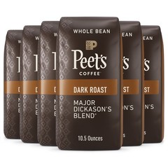6 pack Major Dickason’s Blend Premium Dark Roast Whole Coffee Beans, 10.5 oz