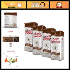 Whole Bean Coffee, Medium Roast, 16 oz Bag – Dominican Republic, Pack of 4