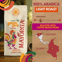 Mayorga Organic Coffee 2lb Buenos Dias – Light Roast Whole Bean Coffee Specia…