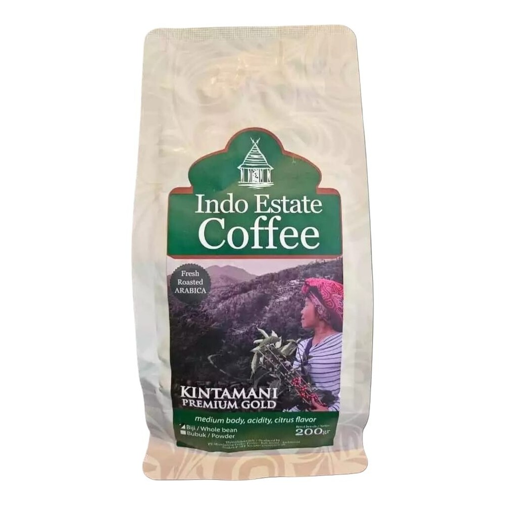 Indo Estate Coffee, Kintamani Premium Gold, 200g, Whole Bean (Pack of 1)