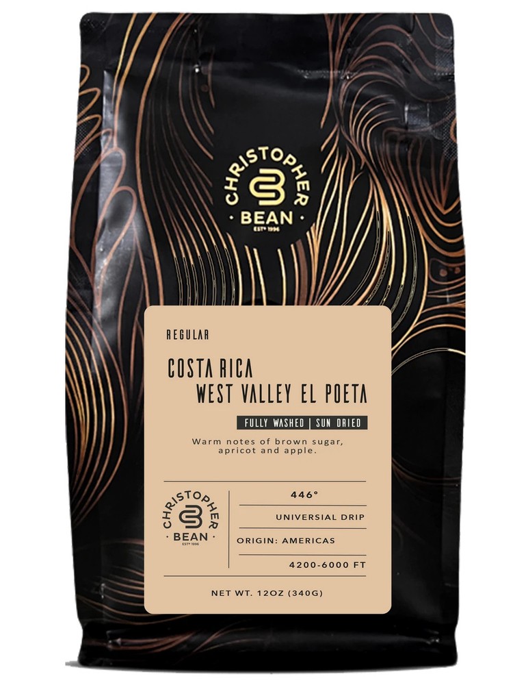 Christopher Bean Coffee Costa Rica West Valley Poeta Flavored Bag Coffee