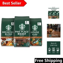 Starbucks Whole Coffee Beans Variety Pack – Medium Roast Bliss (3 x 12oz)