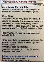 Java Sunda Gunung Tilu, Specialty Coffee:Fresh Roasted single-origin beans, 100g