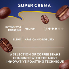 Super Crema Whole Bean Coffee Medium Espresso Roast Arabica and Robusta Blend