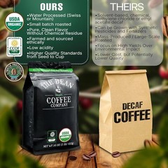 The Bean Organic Coffee Company Water Processed DECAF Le Bean, Dark French Ro…