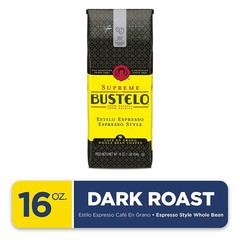 Supreme by Bustelo Whole Bean Espresso Coffee, 16-Ounce 16 Ounce (Pack of 1)